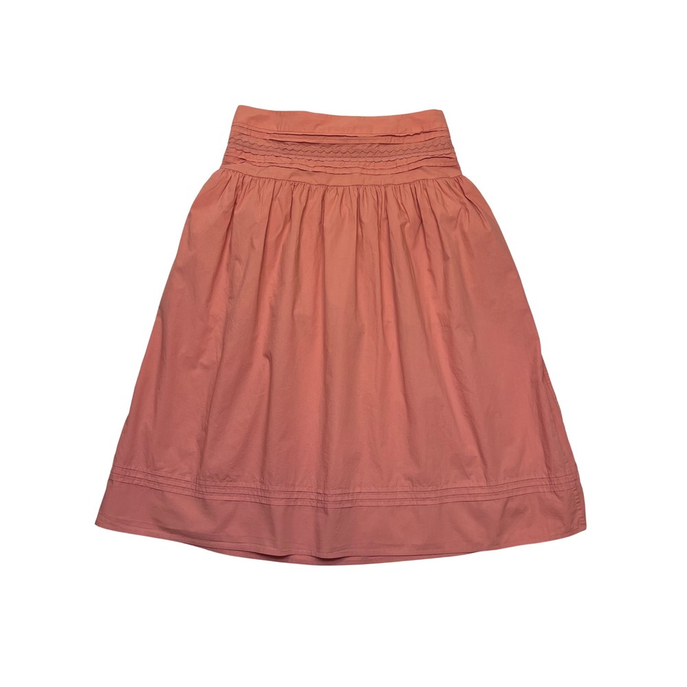 A New Day Dusty Pink 100% Cotton Smocked Back Pintuck Pleated Midi Skirt Size XL